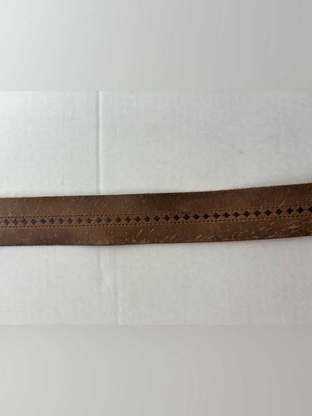 Lucky Brand Brown Wide Leather Belt Square Brass Buckle - Size 32 BK M0201